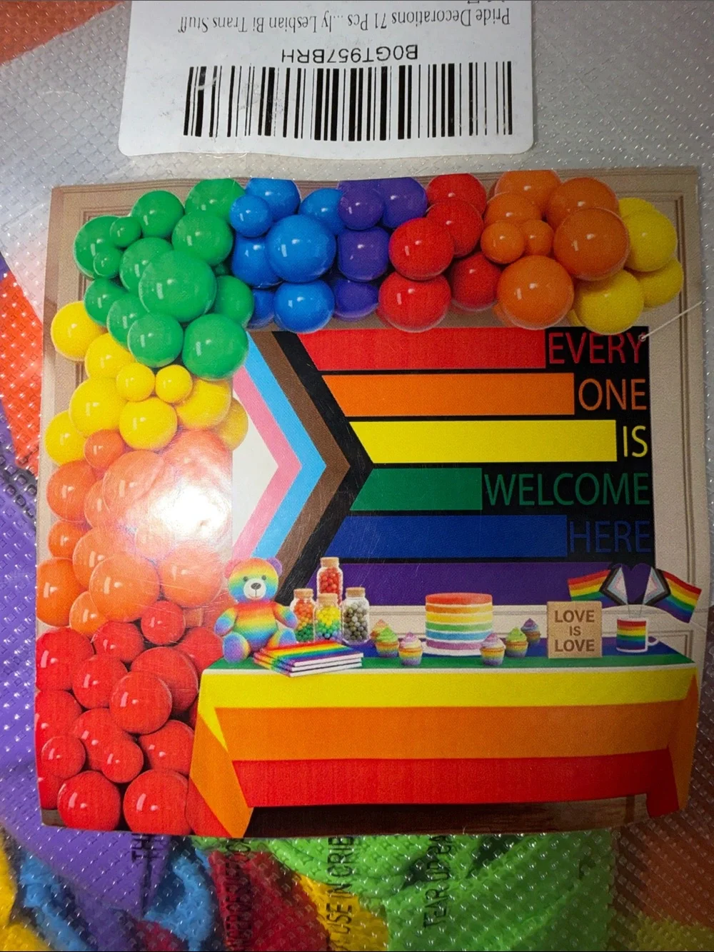Rainbow Pride Party Balloon Garland Backdrop - Multicolor